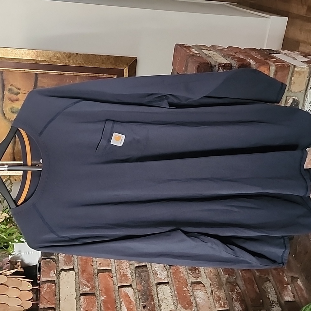 Carhartt Men’s Dark Blue Long Sleeve Pocket T-Shirt Workwear
